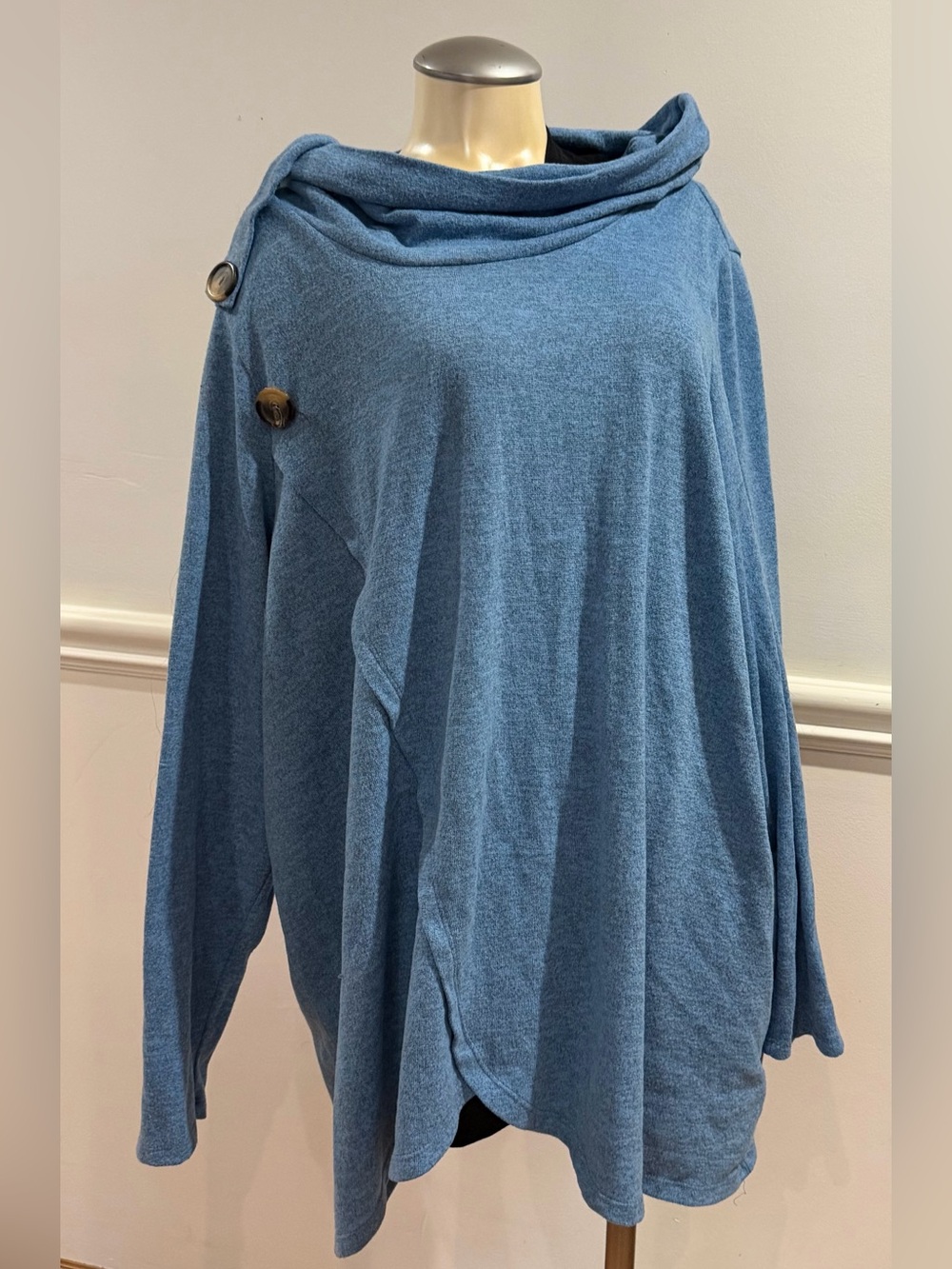 Lily Morgan 3X Plus Size Woman Lady Soft Comfy Long Sleeve Wrap Look Top Shirt